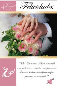 cartões de felicidades aos noivos
