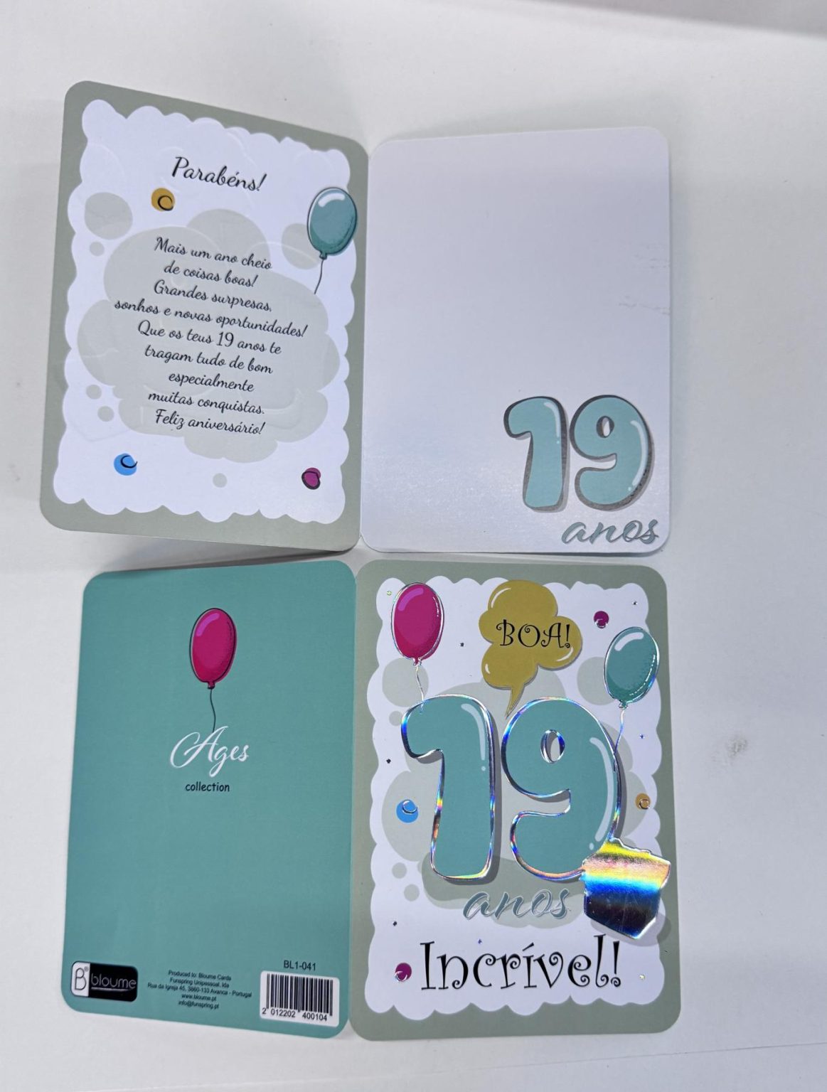 Cartão idade 19